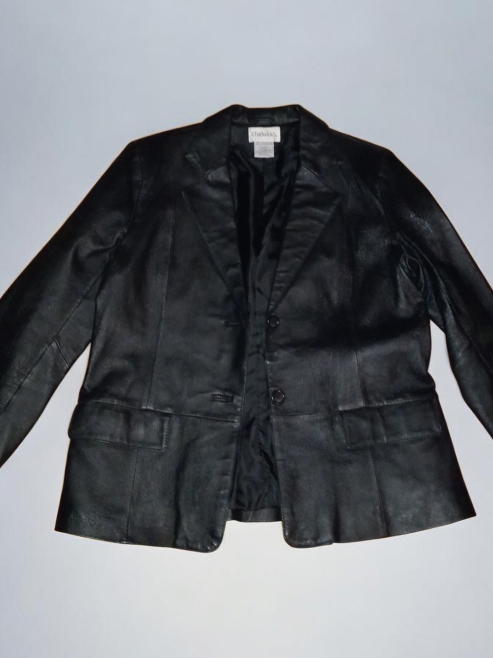 Chadwicks Black Leather Jacket Blazer